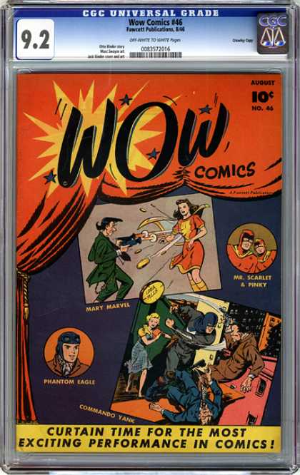 CGC Graded Comics - Wow Comics #46 (CGC) - Wow Comics - Mary Marvel - Mr Scarlet - Phantom Eagle - Commando Yank