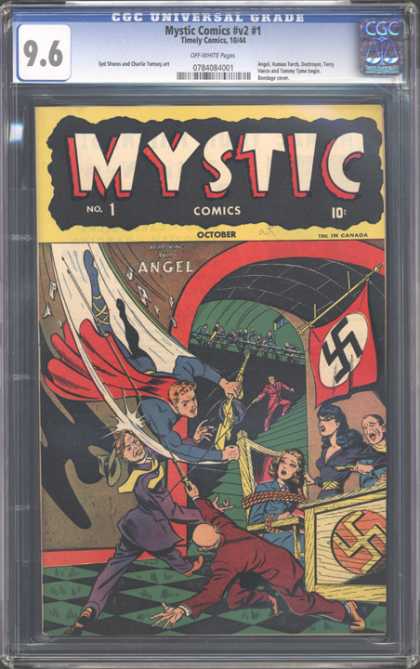 CGC Graded Comics - Mystic Comics #v2 #1 (CGC) - Mystic - Angel - Nazi - Flag - October
