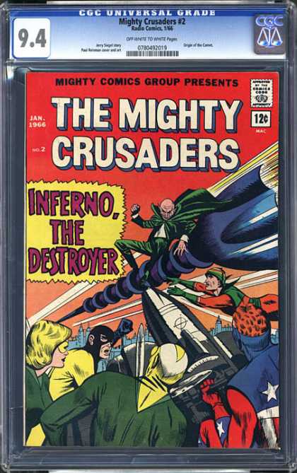 CGC Graded Comics - Mighty Crusaders #2 (CGC) - The Mighty Crusaders Number 2 - Inferno The Destroyer - Mr America - Death Ray - City