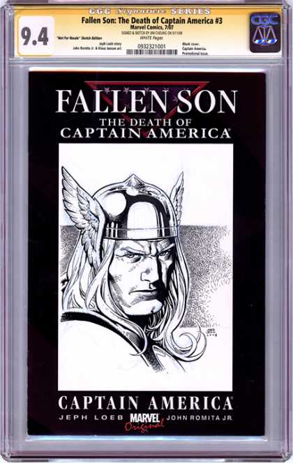 CGC Graded Comics - Fallen Son: The Death of Captain America #3 (CGC) - Wings - Book - Eye - Hair - Man