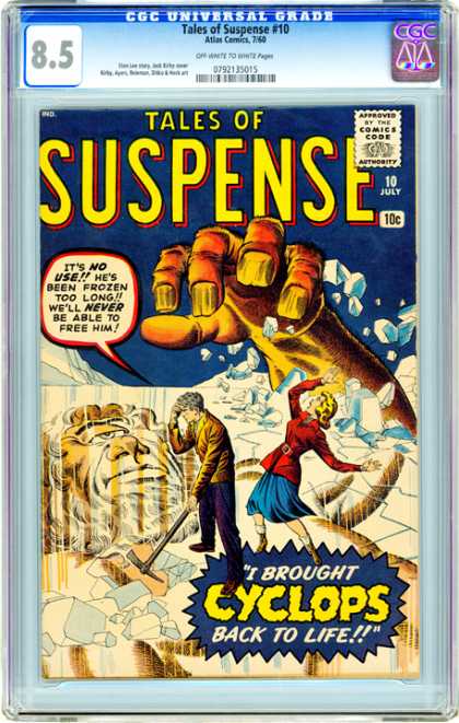 CGC Graded Comics - Tales of Suspense #10 (CGC) - Ice - Giant Hand - Pick Axe - Cyclops - Woman