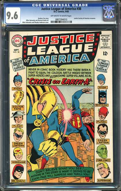 CGC Graded Comics - Justice League of America #38 (CGC) - Crisis On Earth-a - Doctor Fate - Superman - Flying - Fighting