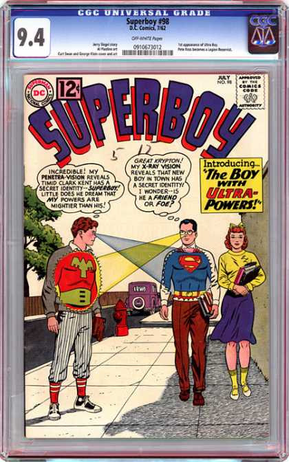 CGC Graded Comics - Superboy #98 (CGC) - Superboy - The Boy With Ultra-powers - Penetra-vision - X-ray Vision - Secret Identity