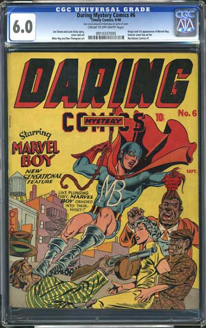 CGC Graded Comics - Daring Mystery Comics #6 (CGC) - Marvel Boy - Red Cape - Rope - People - Pulling Hair