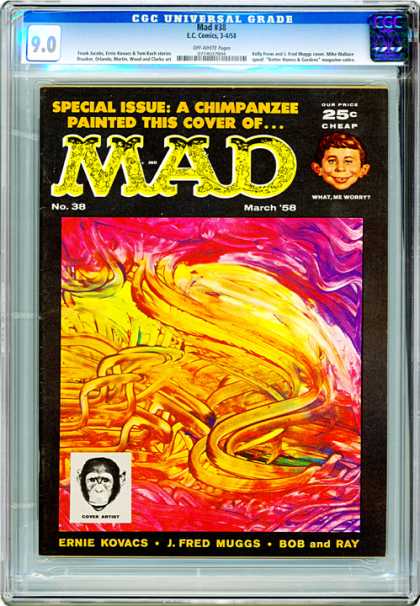 CGC Graded Comics - Mad #38 (CGC) - Chimpanzee - Painting - Bob And Ray - Ernie Kovacs - J Fred Muggs