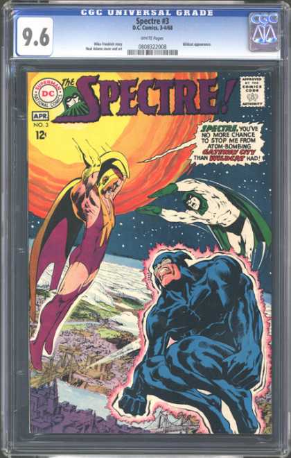CGC Graded Comics - Spectre #3 (CGC) - The Spectre - Man Surrounded By Red Light - Atom Bombing - Sun In Background - Volume 3