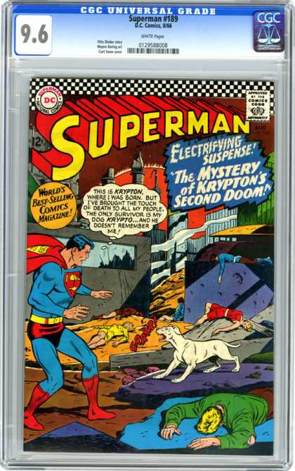 CGC Graded Comics - Superman #189 (CGC) - Krypton - Superman - Dog - Touch Of Death - Second Doom