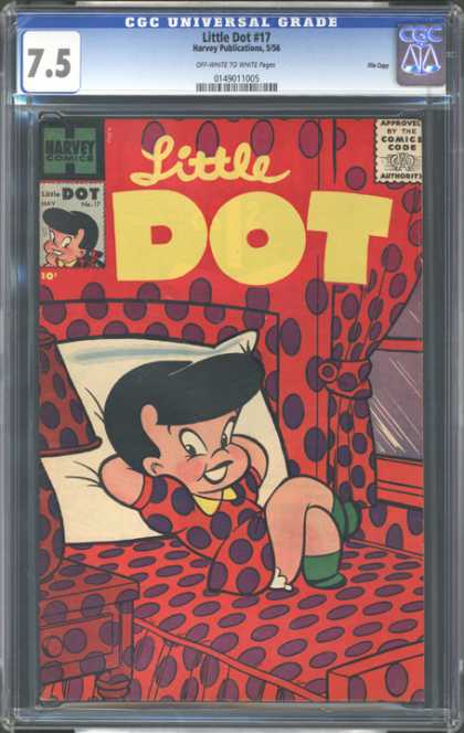 CGC Graded Comics - Little Dot #17 (CGC) - Little Dot - Polka Dots - Harvey Comics - Approved By The Comics Code Authority - Red And Purple