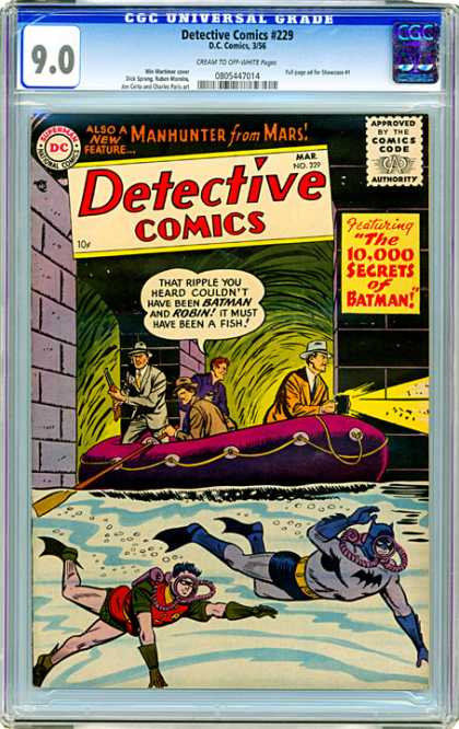 CGC Graded Comics - Detective Comics #229 (CGC) - Batman - Robin - Martian Manhunter - Hunt - Underwater