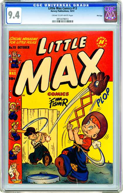CGC Graded Comics - Little Max Comics #13 (CGC) - Little Max - 10 Cents - Harvey Comics - Baseball - Mitt