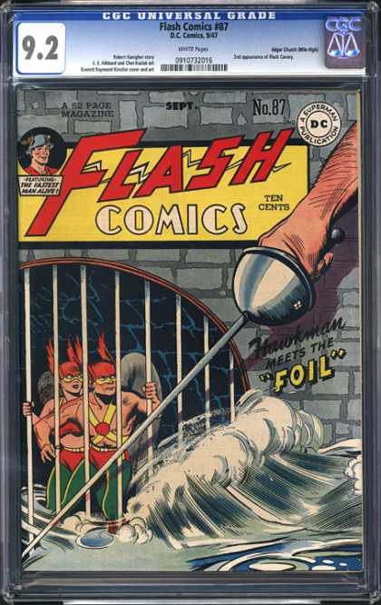 CGC Graded Comics - Flash Comics #87 (CGC) - A Superman Publication - The Fasterst Man Alive - A 52 Pagemagazine - Hawkman - The Foil
