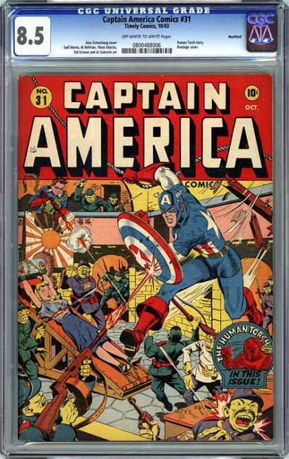 CGC Graded Comics - Captain America Comics #31 (CGC) - Captain America - October - 10 Cents - Superhero - Shield