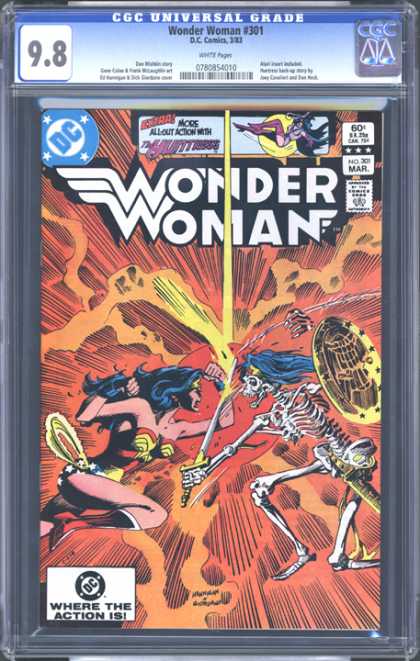 CGC Graded Comics - Wonder Woman #301 (CGC) - No 39 Mar - Wonder Woman - Skeleton - Where The Action Is - Lava