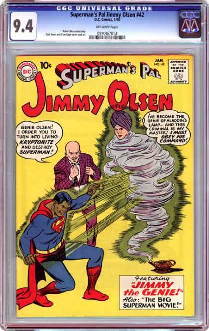CGC Graded Comics - Superman's Pal Jimmy Olsen #42 (CGC) - Supermans Pal - Jimmy Olsen - Jimmy The Genie - The Big Superman Movie - Magic Lamp