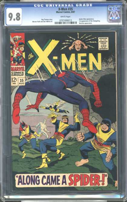 CGC Graded Comics - X-Men #35 (CGC) - Xmen - Spiderman - Professor X - Iceman - Wonderwoman