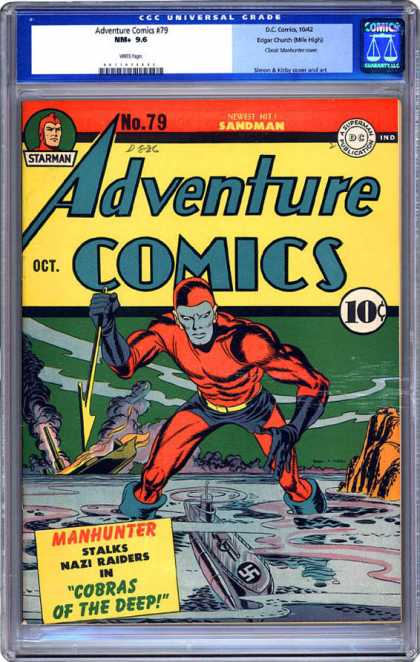 CGC Graded Comics - Adventure Comics #79 (CGC) - Starman - 10 Cents - October - Sandman - Cobras Of The Deep