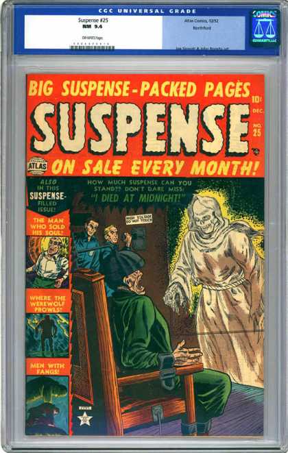 CGC Graded Comics - Suspense #25 (CGC) - Atlas Comics - On Sale - Every Month - Ghost - I Died At Midnight
