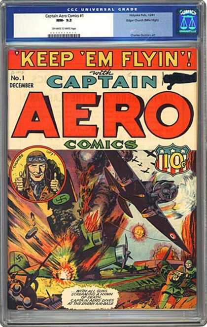 CGC Graded Comics - Captain Aero Comics #1 (CGC) - December - Aircraft - Guns - Death - Enemy