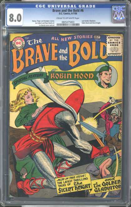 CGC Graded Comics - Brave and the Bold #6 (CGC) - Robin Hood - Blond Girl - Knights - Swords - Castle