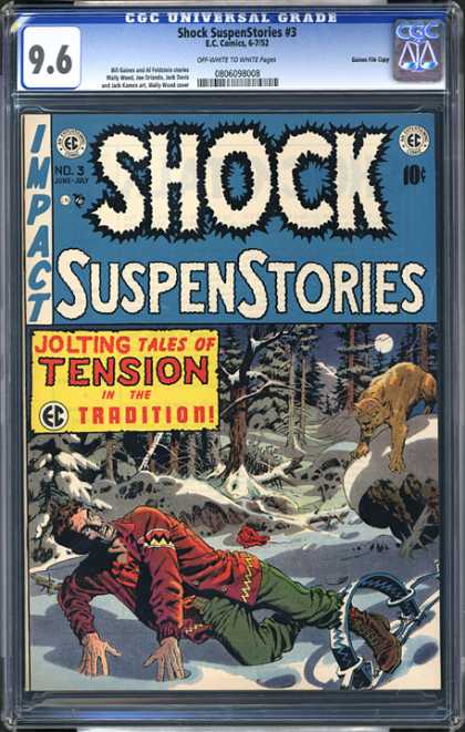CGC Graded Comics - Shock SuspenStories #3 (CGC) - Impact - Jolting Tales Of Tension - Trap - Moon - No 3
