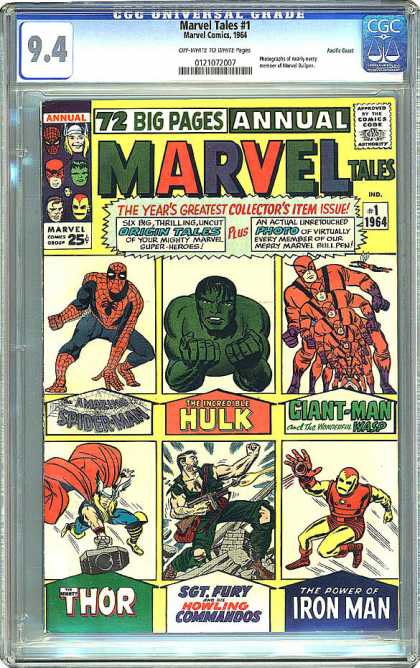 CGC Graded Comics - Marvel Tales #1 (CGC) - Spiderman - Fire - Smoke - Gun - Hulk