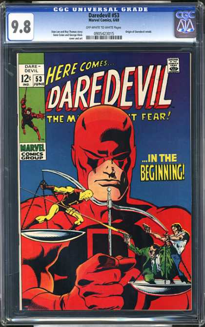 CGC Graded Comics - Daredevil #53 (CGC) - In The Beginning - Marvel Comics Group - Daredevil - The Man Without Fear - June