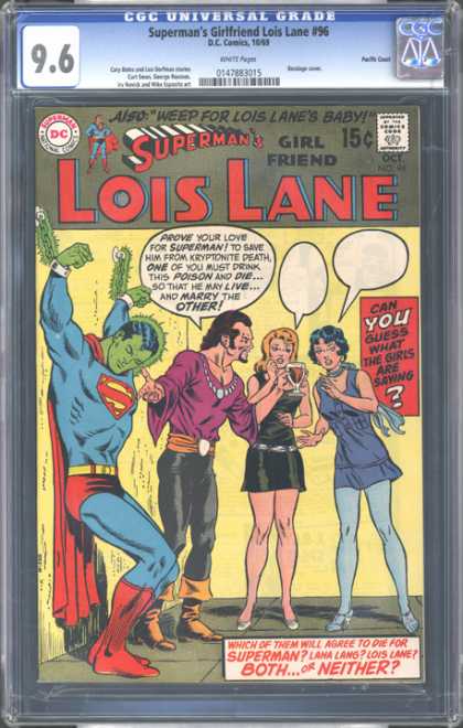 CGC Graded Comics - Superman's Girlfriend Lois Lane #96 (CGC) - Poison - Marry - Guess - Prove - Death