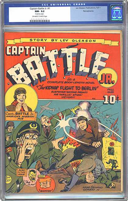 CGC Graded Comics - Captain Battle Jr. #1 (CGC) - Captain Battle - Plane - Soldier - Pilot - The Claw
