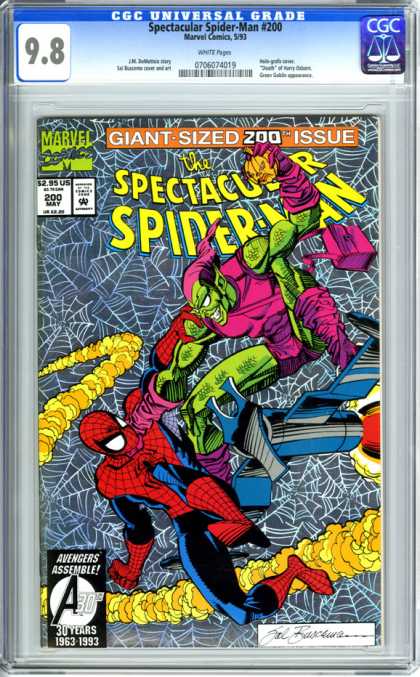 CGC Graded Comics - Spectacular Spider-Man #200 (CGC) - Spiderman - Giant Sized - Zoo - Cobwebs - Green-skinned Villian