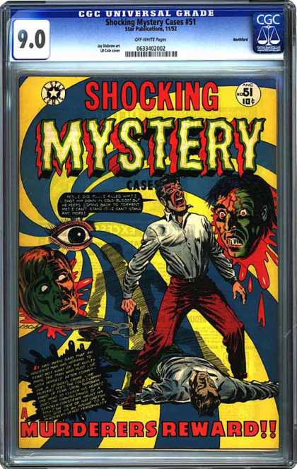 CGC Graded Comics - Shocking Mystery Cases #51 (CGC) - 10 Cents - Murdered Reward - No 51 - A Star Comics - Eye