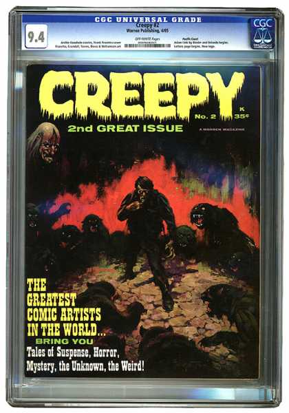 CGC Graded Comics - Creepy #2 (CGC) - Creepy - 2nd Great Issue - The Greatest Comic Artists In The World - Tales Of Suspense Horror - Mystery The Unknown The Weird