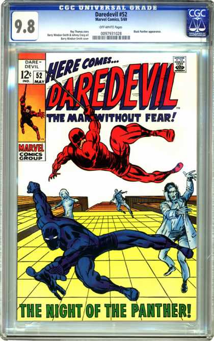 CGC Graded Comics - Daredevil #52 (CGC) - The Man Without Fear - Dare Devil 52 - The Night Of The Panther - May 52 - Daredevil Sweeping Through Air