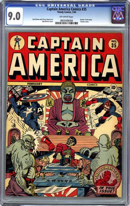 CGC Graded Comics - Captain America Comics #35 (CGC) - Captain America - Marvel Comic - The Avenger