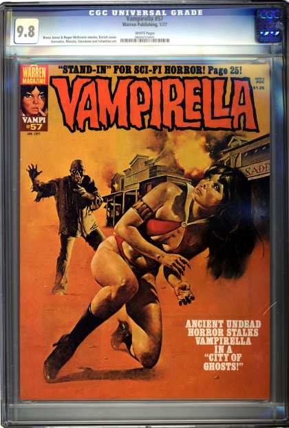 CGC Graded Comics - Vampirella #57 (CGC) - Vamperella - Horror - Old West - City Of Ghosts - Warren Publishing