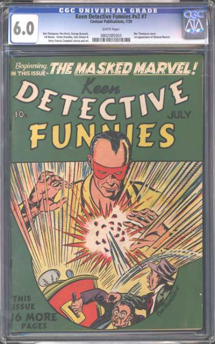 CGC Graded Comics - Keen Detective Funnies #v2 #7 (CGC) - Detective - Keen - Masked Marvel - Funnies - 16 More Pages