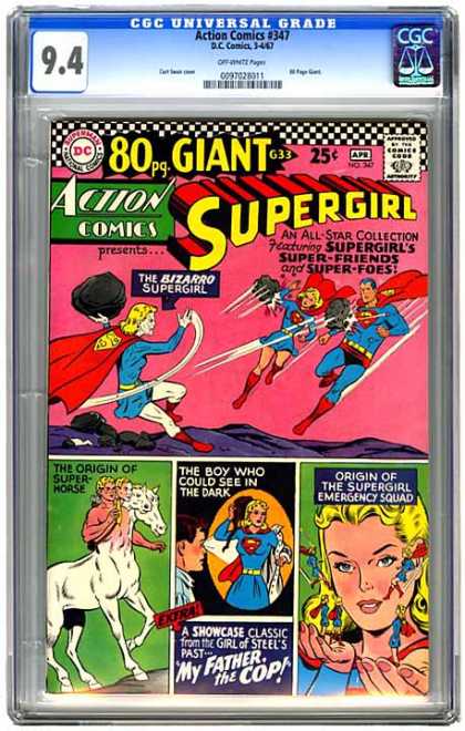 CGC Graded Comics - Action Comics #347 (CGC) - Supergirl - Horse - Action - Super-friends - Super-foes