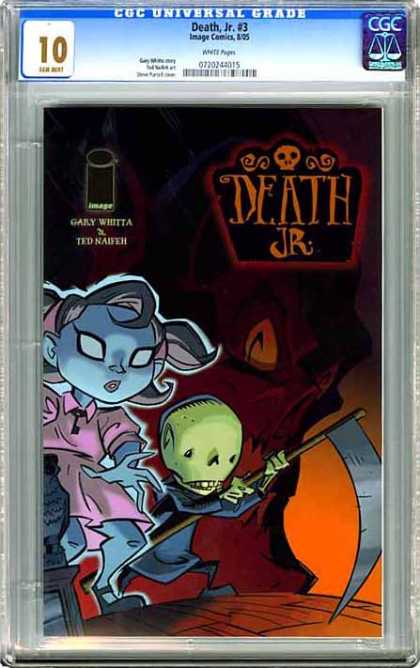 CGC Graded Comics - Death, Jr #3 (CGC) - Gary Whittia - Green Boy - Blue Girl - Pink Dress - Scythe