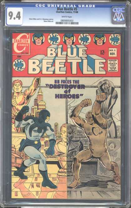 CGC Graded Comics - Blue Beetle #5 (CGC) - Destroyer - Charlton - Beetles - Sculpture - Muscle