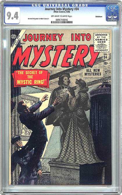 CGC Graded Comics - Journey Into Mystery #34 (CGC) - The Secret Of The Mystic Ring - Journey Into Mystery - May - 10 Cents - Statue