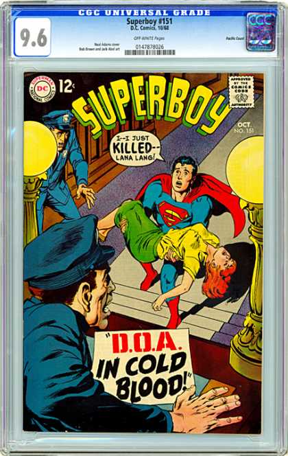 CGC Graded Comics - Superboy #151 (CGC) - Superboy - Lana Lang - Superman - Doa In Cold Blood - Police