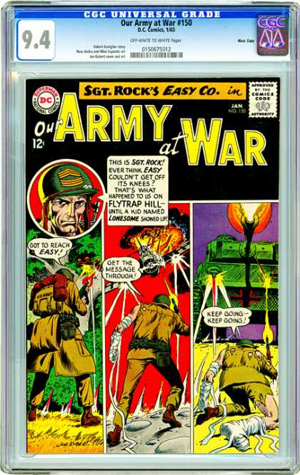 CGC Graded Comics - Our Army at War #150 (CGC) - Army - Plane - Commando - Injured - Message