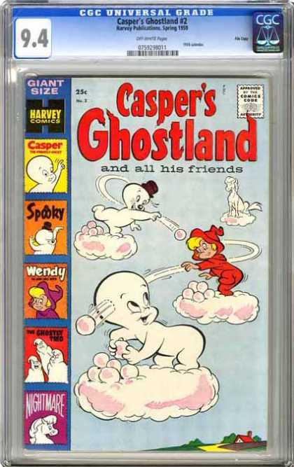 CGC Graded Comics - Casper's Ghostland #2 (CGC) - Cloud Boy - Living In Cloud - Baby Casper - More Fun - Watching Dog
