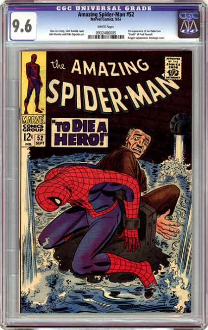 CGC Graded Comics - Amazing Spider-Man #52 (CGC) - To Die A Hero - Water - Spider Man - Tied Up - Man