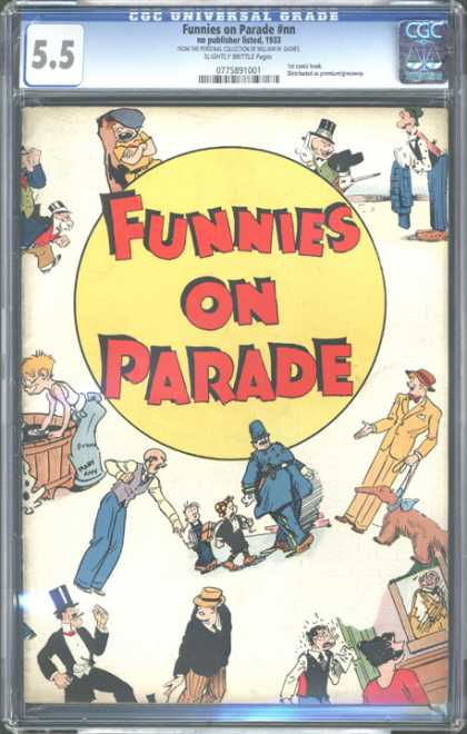 CGC Graded Comics - Funnies on Parade #nn (CGC) - Anteater - Men - Kids - Cop - Tub