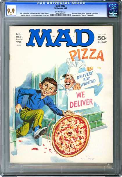 CGC Graded Comics - Mad #183 (CGC) - Mad Pizza - We Deliver - Delivery Boy Wanted - Boy - Pizza