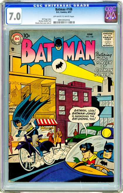 CGC Graded Comics - Batman #108 (CGC) - Cgc Universal Grade - The Career Of Batman Jones - Robin - Bat-signal - Dc National Comics