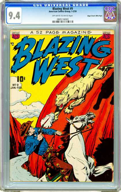 CGC Graded Comics - Blazing West #9 (CGC) - Tiger - Gun - Horse - Cowboy - Saddle