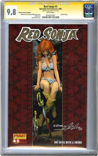 CGC Graded Comics - Red Sonja #3 (CGC) - Sexy Girl - Exposed - Sword - She Devil With A Sword - Dynamite
