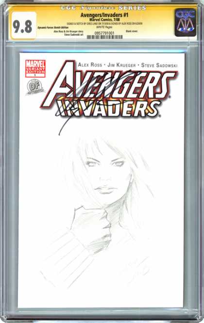 CGC Graded Comics - Avengers/Invaders #1 (CGC) - Drawing - Sketch - Black And White - Invaders - Steve Sadowski