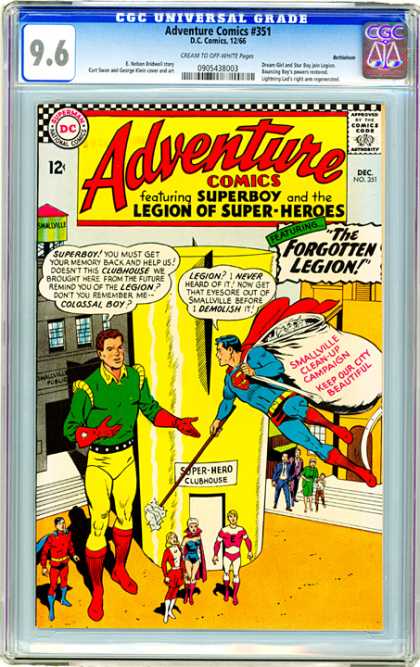 CGC Graded Comics - Adventure Comics #351 (CGC) - Forgotten Legion - Superboy - Legion Of Super-heroes - Super-hero Clubhouse - Smallville